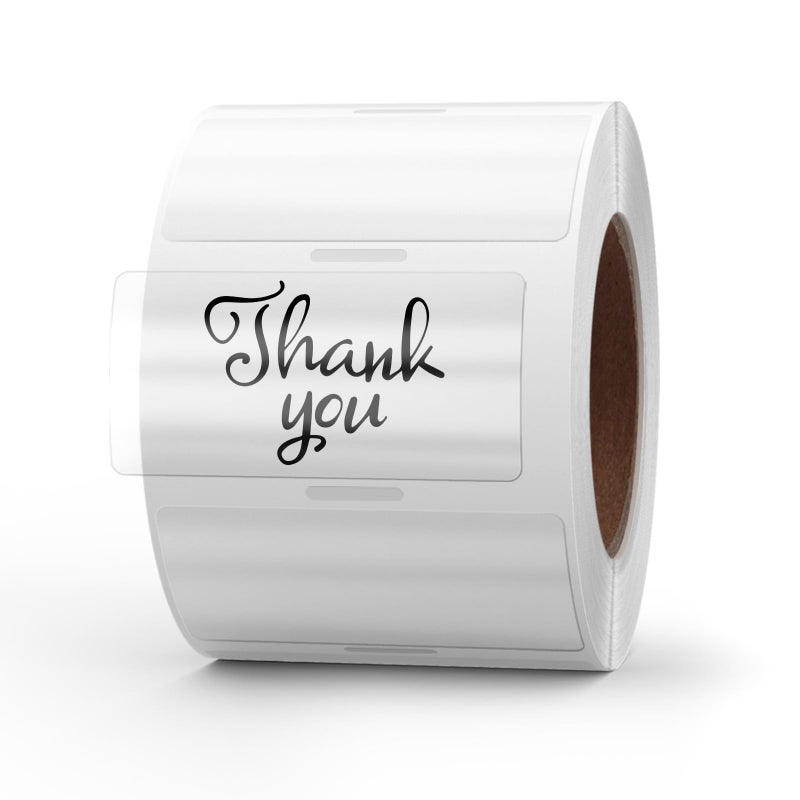 YIKIADA Clear Thermal Labels Vinyl 1    2 Inch Self-Adhesive Rectangle Stickers Roll Waterproof Printer Direct Decals Package Seal for QR Code Envelope Office Retail Home 300 PCS - Image 1